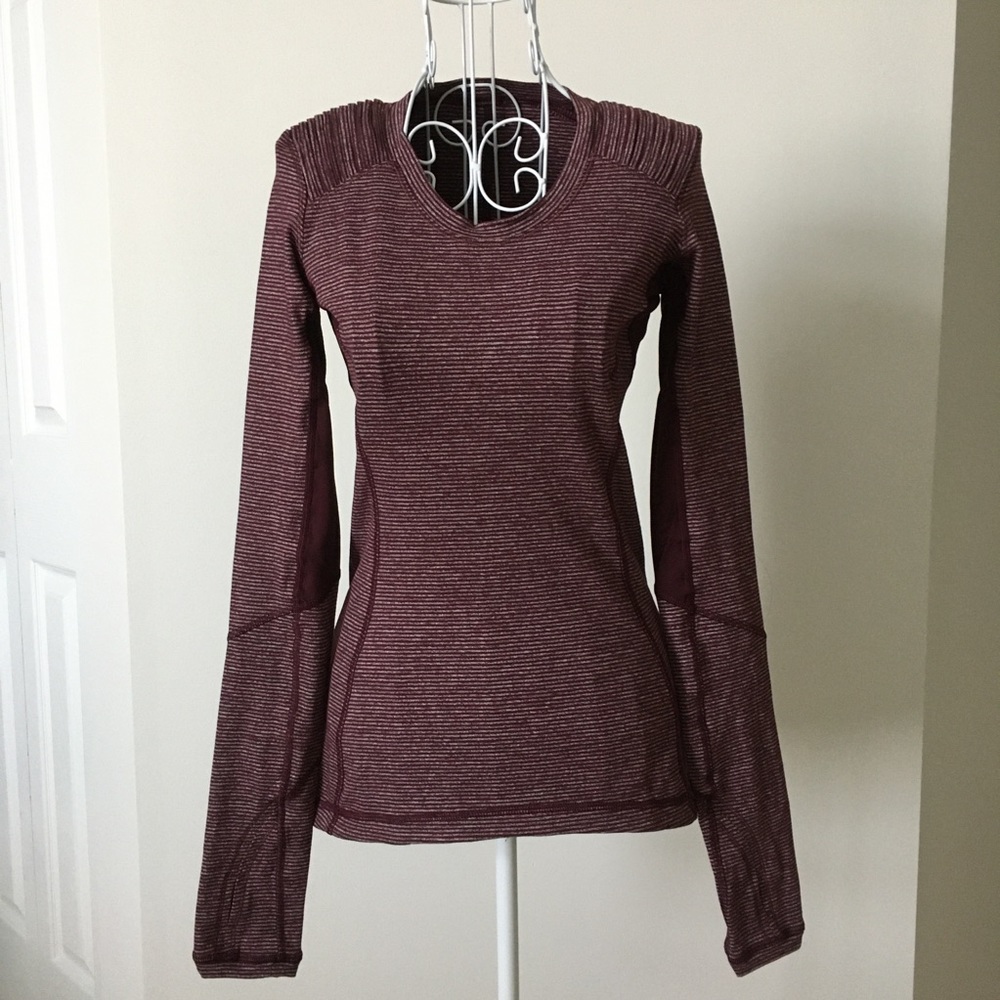 Lululemon long sleeve burgundy running shirt